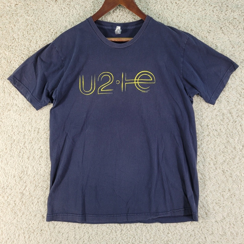 U2 Tour Shirt Men's L Blue Innocence Experience 2015 American Apparel USA Made